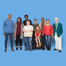 Stock photograph of a diverse group of people.