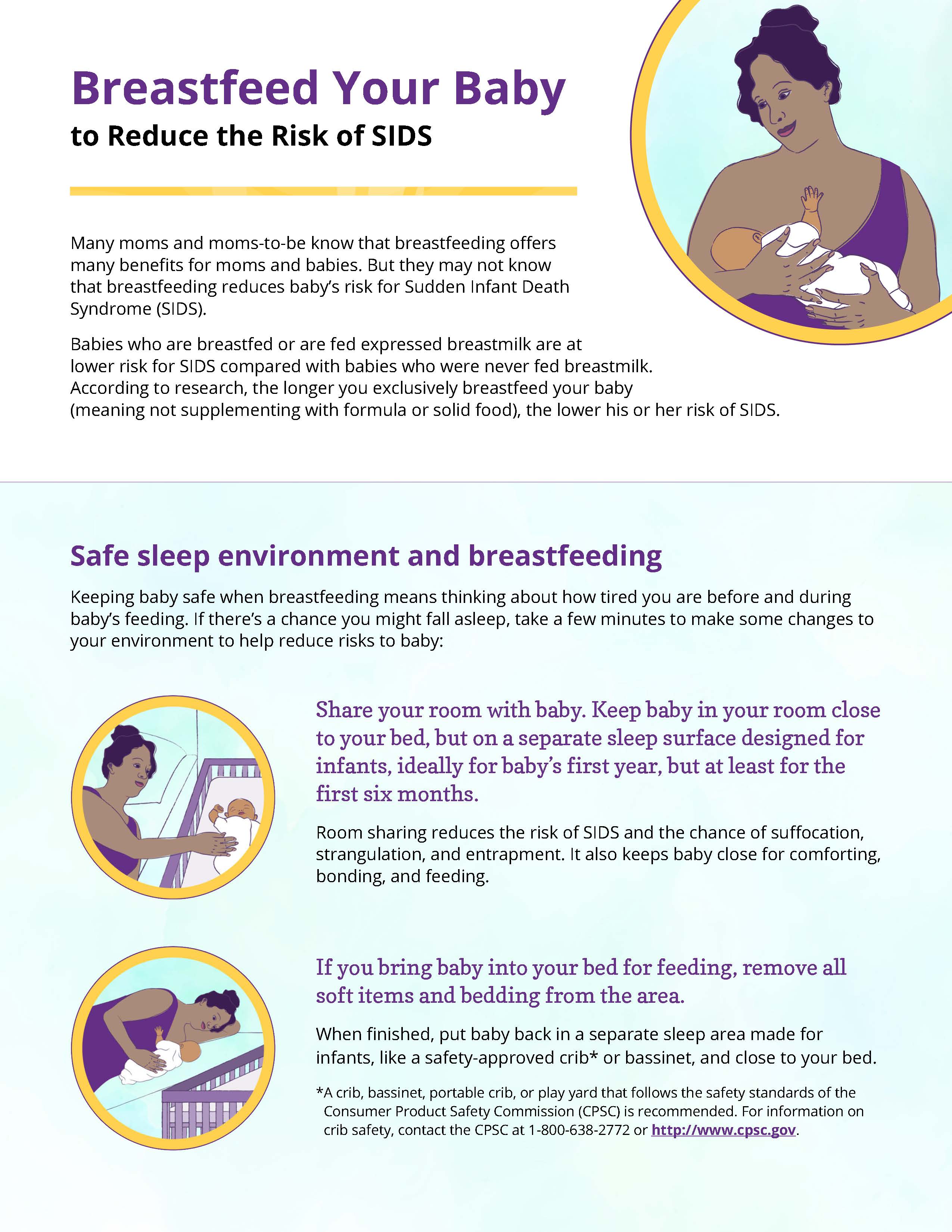 Front of Breastfeed Your baby to Reduce the Risk of SIDS Handout