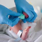 newborn receiving treatment in hospital