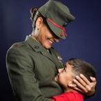Military mom and son