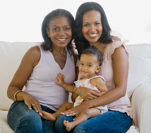 grandmother, mother, and daughter
