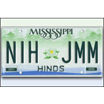 Mississippi license plate