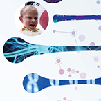 Scientific images interspersed with photos of people with Fragile X syndrome.