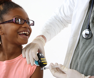 Buzzy® in use for pediatric vaccination.