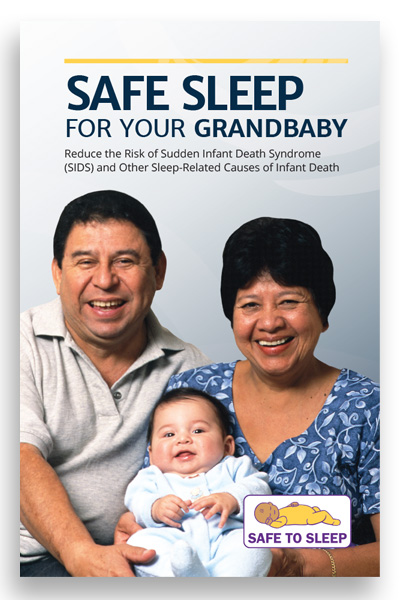 Cover of Safe Sleep for Your Grand Baby brochure. 