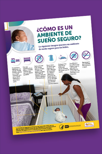 Parte frontal del folleto ¿Cómo es un ambiente de sueño seguro?