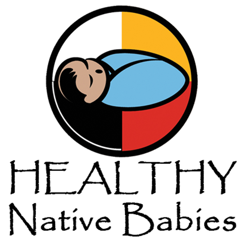 Swaddled baby within a Native American Medicine Wheel, Health Native Babies.