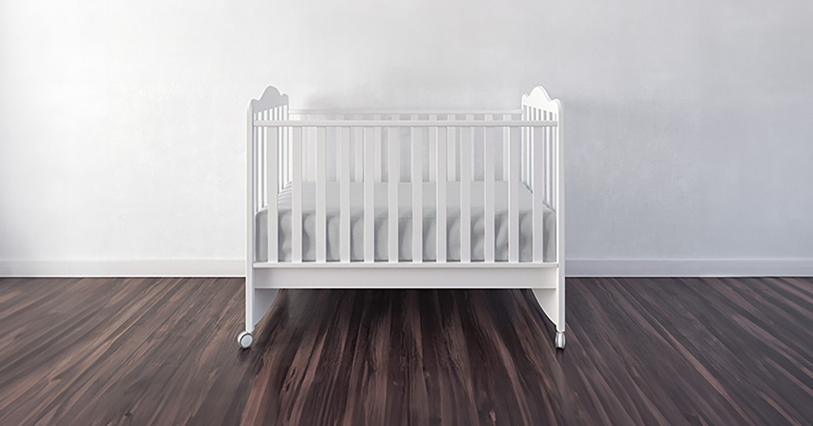 Side view of a crib.
