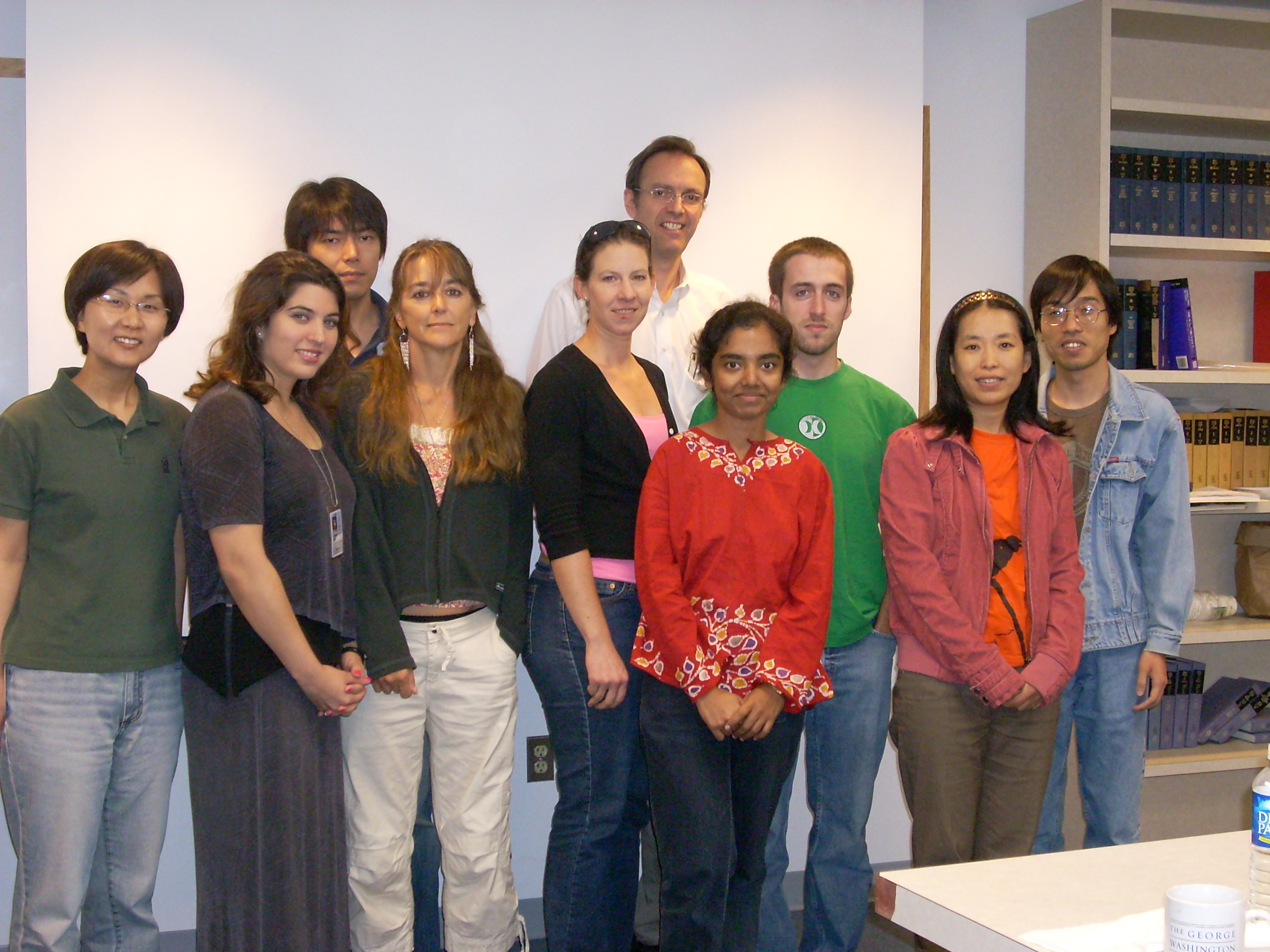 A group photo of lab members with Dr. Levin taken in building 32TII.