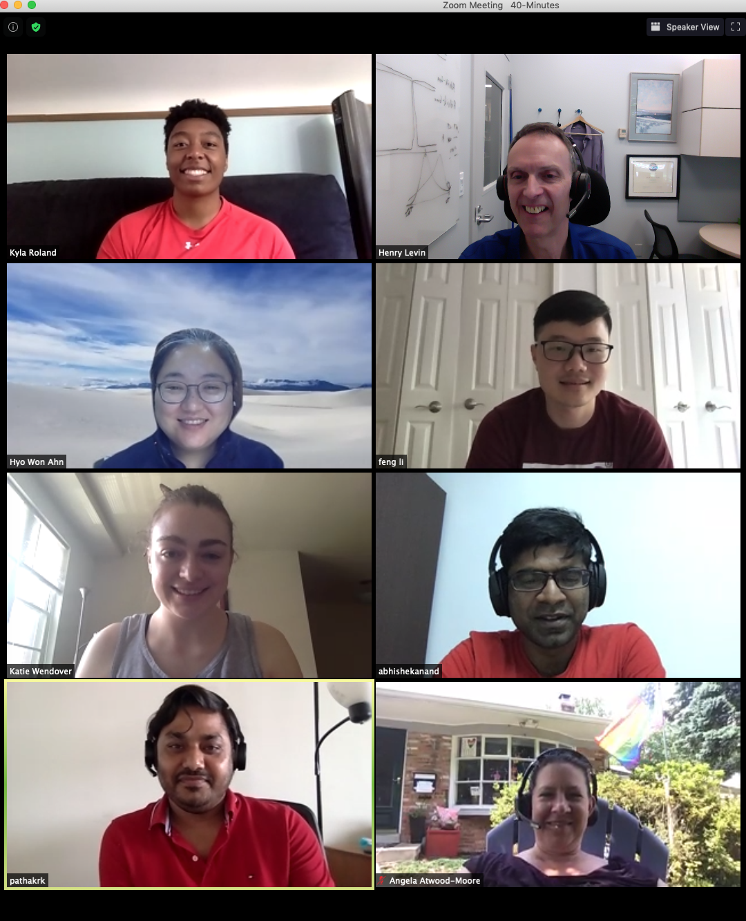 Zoom meeting with lab members taken in 2020.