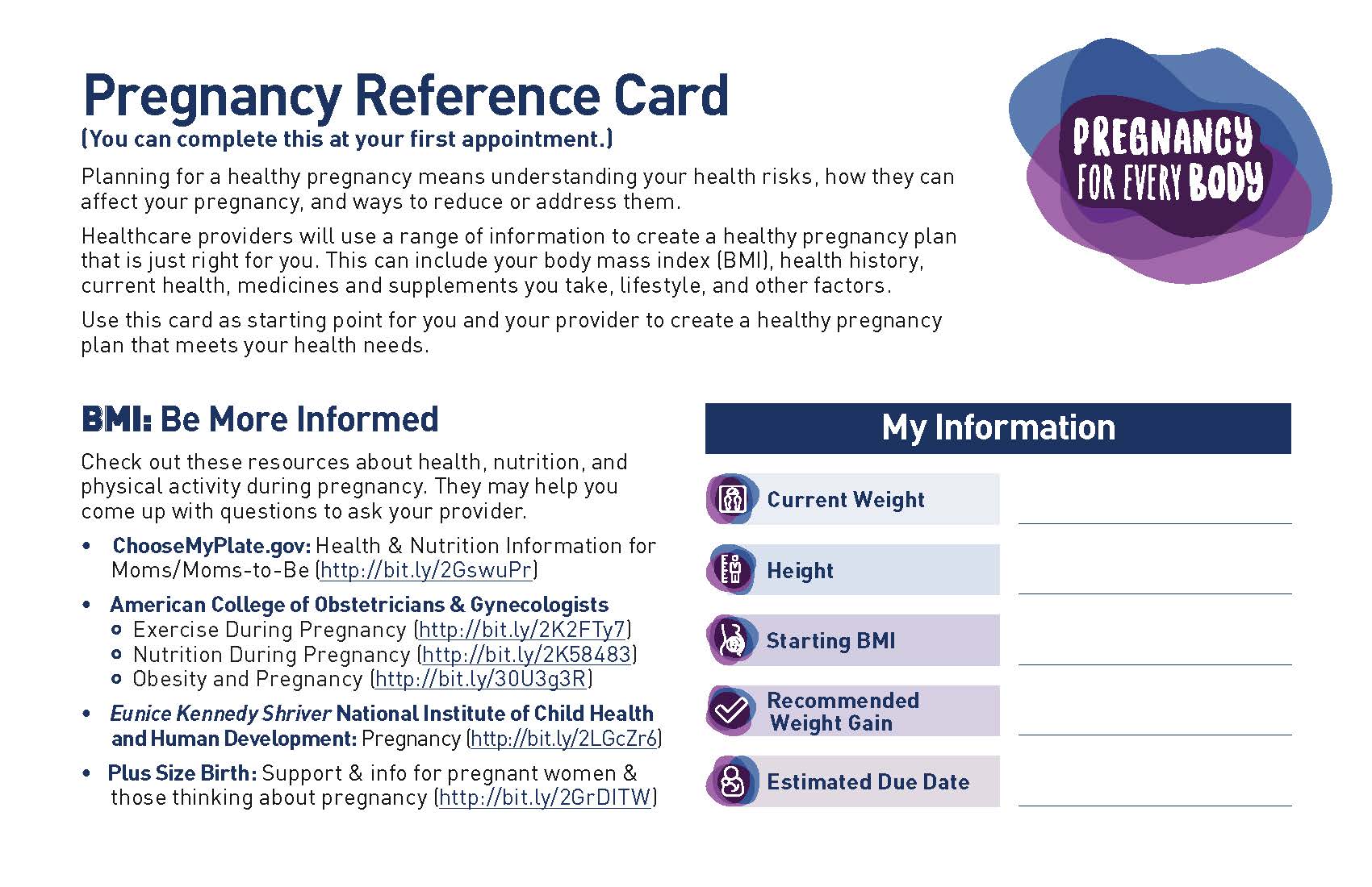 Pregnancy For Every Body Materials Ncmhep Nichd Eunice Kennedy Shriver National Institute Of Child Health And Human Development