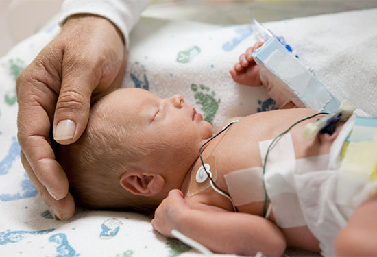 Stock image of a newborn in the hospital