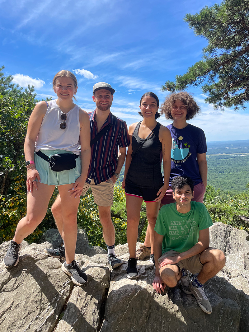 Group photo of Adams lab at Sugarloaf Mountain, Maryland.