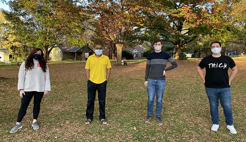 Lab gathered for a socially distanced picnic.