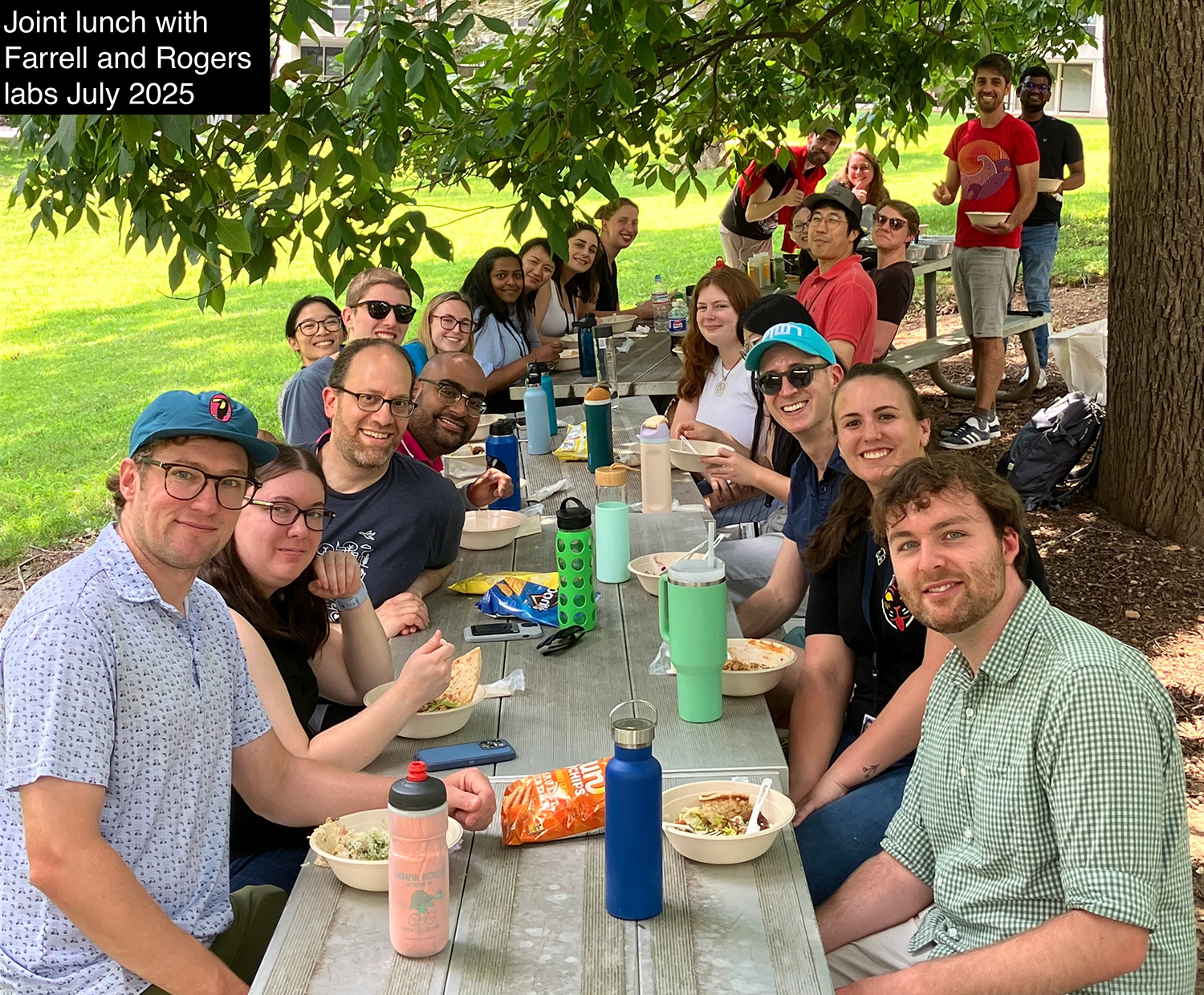 Joint lunch with Farrell and Rogers lab in July 2025.