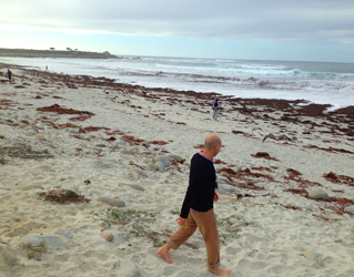 Walking on the beach at NAVBO Monterrey CA.