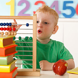 young boy in classroom