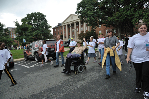 Panel 1: Runners walking