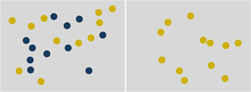 Two series of dot tests, to measure children's ability to estimate and compare quantities