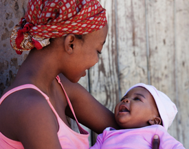 African mother with baby boy