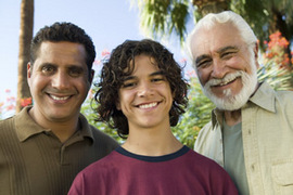Boy with father and grandfather