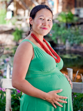 Native American pregnant woman
