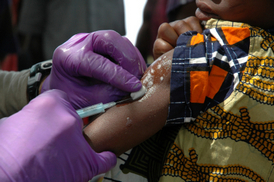 Child receives a vaccination