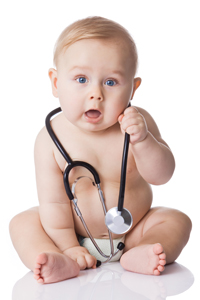 baby with stethescope