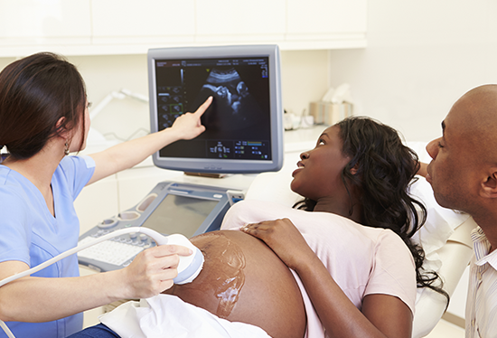 Stock image of ultrasound exam.