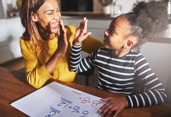 Stock image of mom and daughter