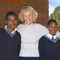 Eunice Kennedy Shriver with two children